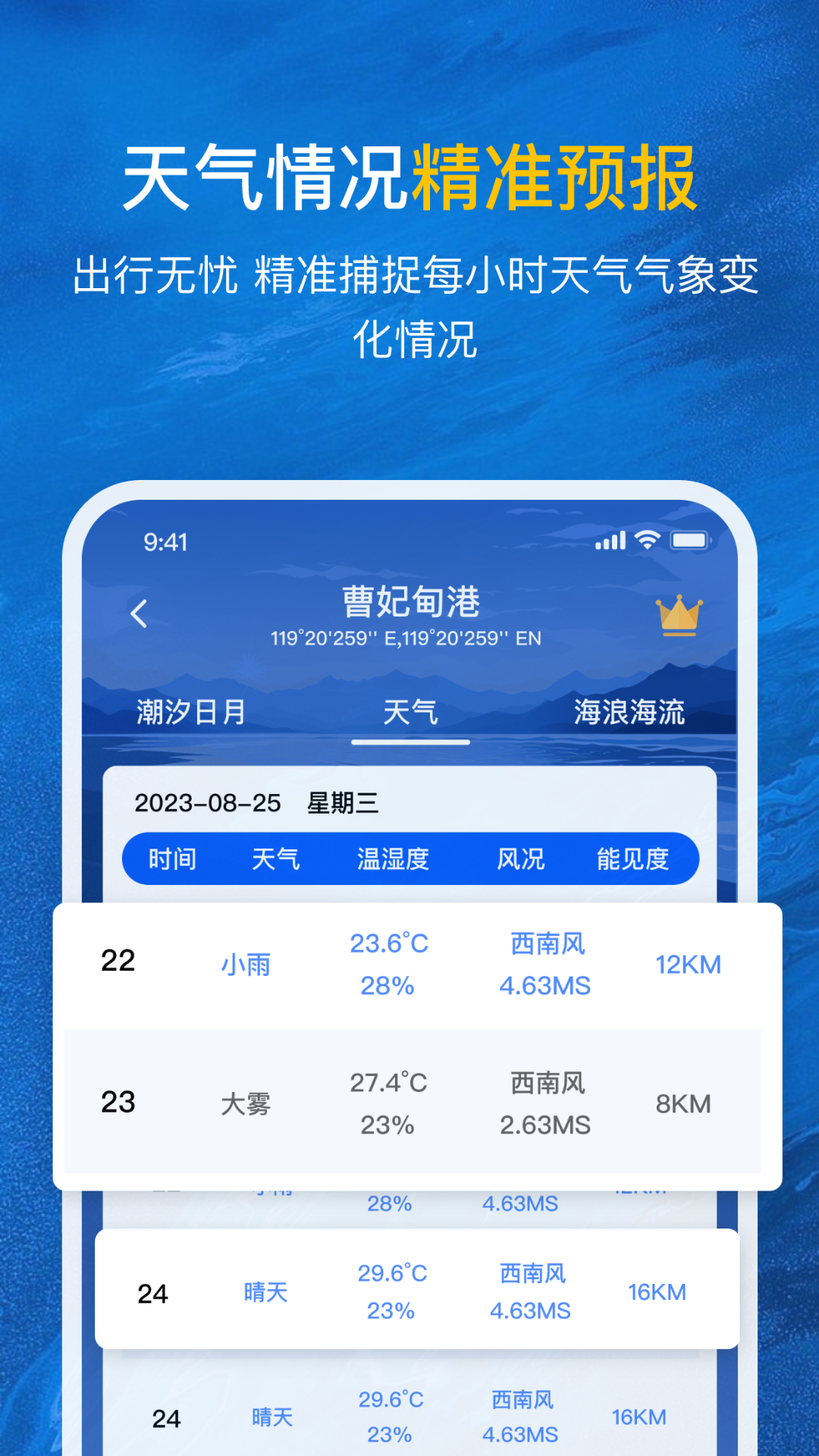 潮汐时间表_截图3