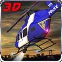 3d城市警用直升机飞行