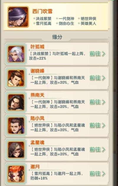 如何搭配大掌门2手游的前期阵容