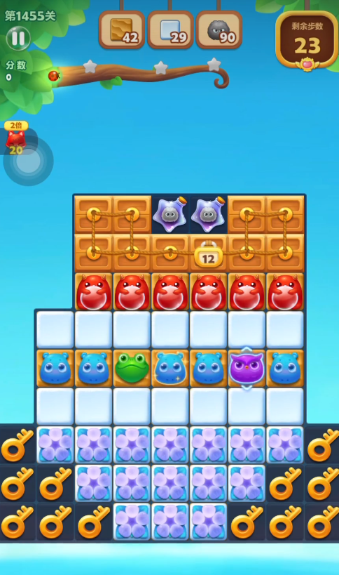 怎样通关开心消消乐2696